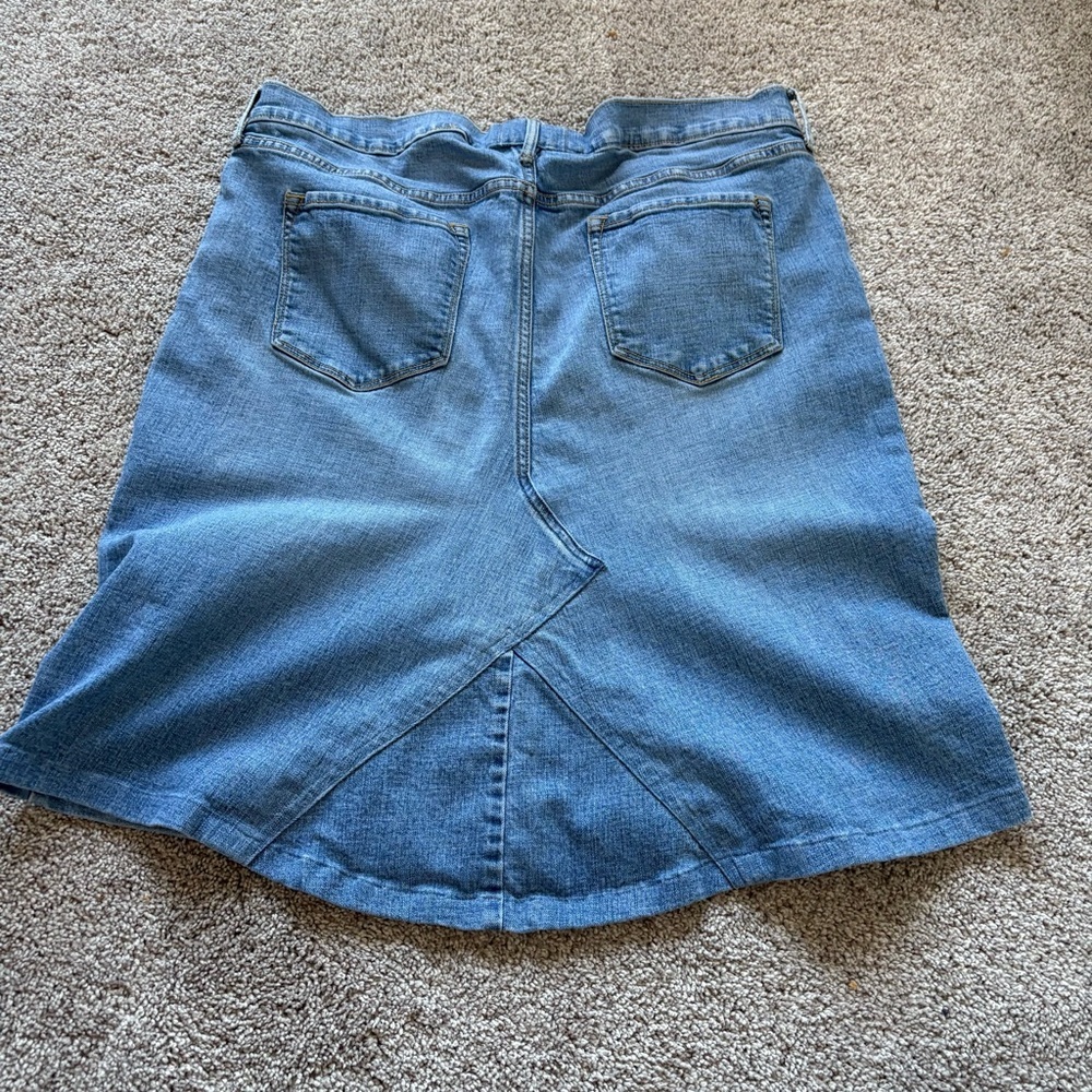 ❤️ Denim Knee Length Skirt Y2K style Old Navy Stretch 16 - Picture 8 of 10